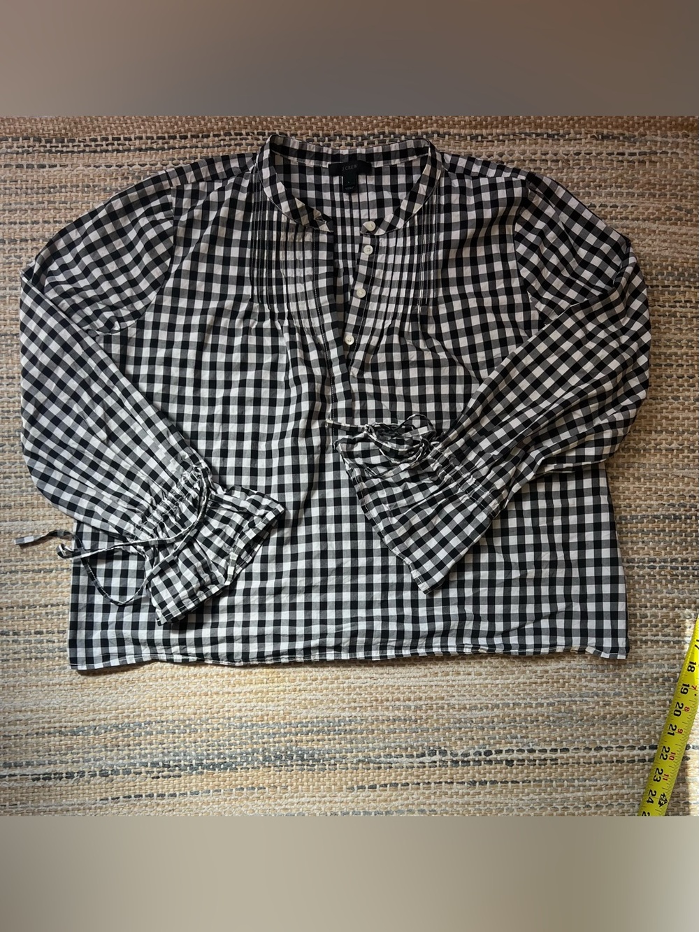J. Crew Black and White Gingham Shirt